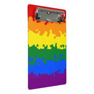 Funky Boho Abstrakte Schwule Regenbogen-Mosaik-Pri Mini Klemmbrett