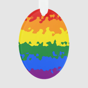 Funky Boho Abstrakte Schwule Regenbogen-Mosaik-Pri Ornament