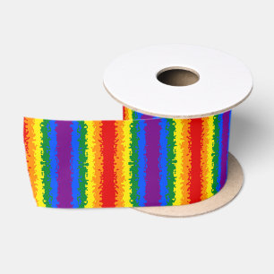 Funky Boho Abstrakte Schwule Regenbogen-Mosaik-Pri Satinband