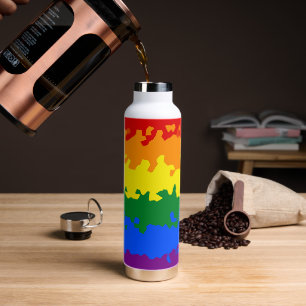 Funky Boho Abstrakte Schwule Regenbogen-Mosaik-Pri Trinkflasche