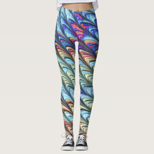 Funky Boho Colorful Psychedelic Waves Abstrakt Art Leggings