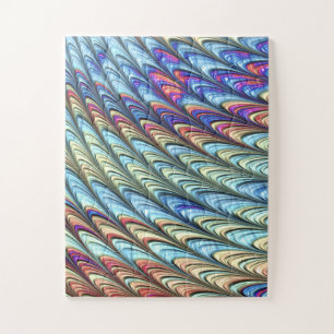 Funky Boho Colorful Psychedelic Waves Abstrakt Art Puzzle
