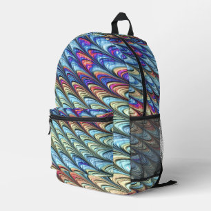 Funky Boho Farbige Psychedelische Wellen Abstrakte Bedruckter Rucksack