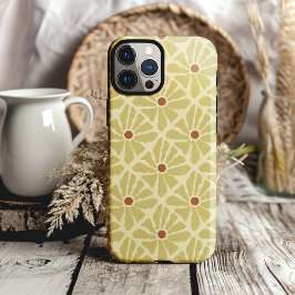 Funky Boho Hand Drawn Blume Mustard Yellow Case-Mate iPhone 14 Hülle