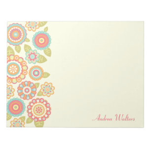 Funky Boho Retro Blume Wedding Notizblock