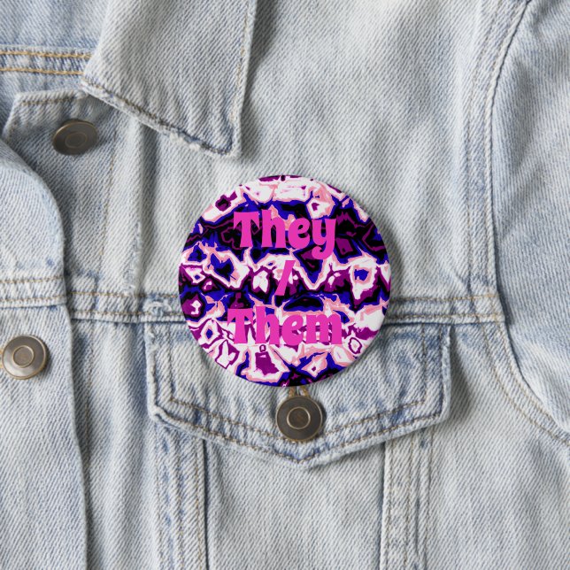 Funky Boho Retro Marbled Stripes Genderfluid Prix Button (Beispiel)