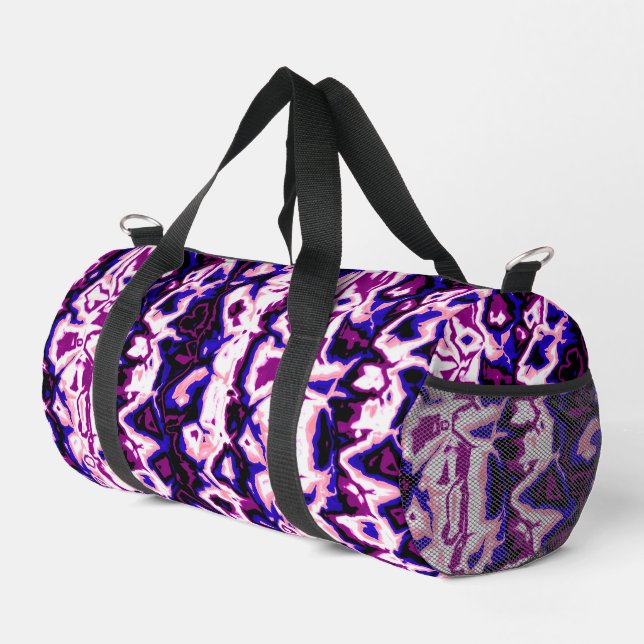 Funky Boho Retro Marbled Stripes Genderfluid Prix Duffle Bag (Rechte Ecke)