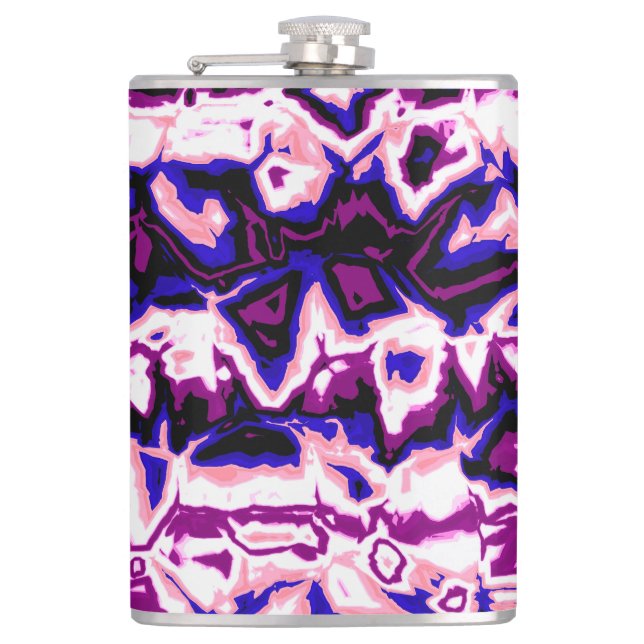 Funky Boho Retro Marbled Stripes Genderfluid Prix Flachmann (Vorderseite)