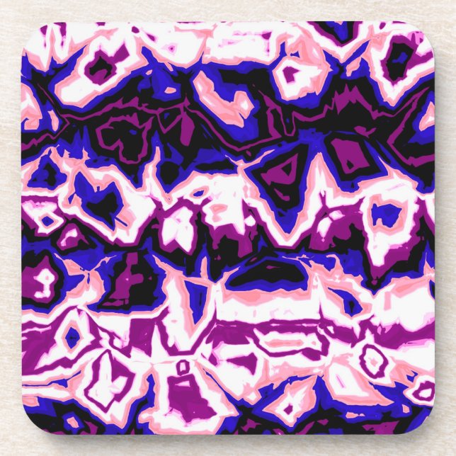 Funky Boho Retro Marbled Stripes Genderfluid Prix Getränkeuntersetzer (Vorderseite)