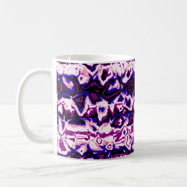 Funky Boho Retro Marbled Stripes Genderfluid Prix Kaffeetasse (Links)