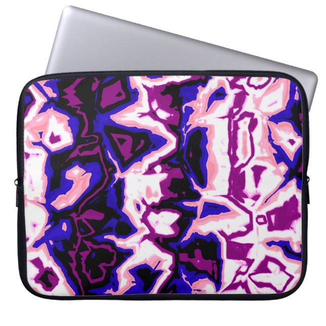 Funky Boho Retro Marbled Stripes Genderfluid Prix Laptopschutzhülle (Vorderseite)