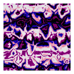 Funky Boho Retro Marbled Stripes Genderfluid Prix Poster