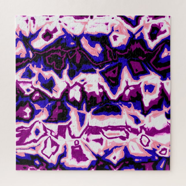 Funky Boho Retro Marbled Stripes Genderfluid Prix Puzzle (Vertikal)