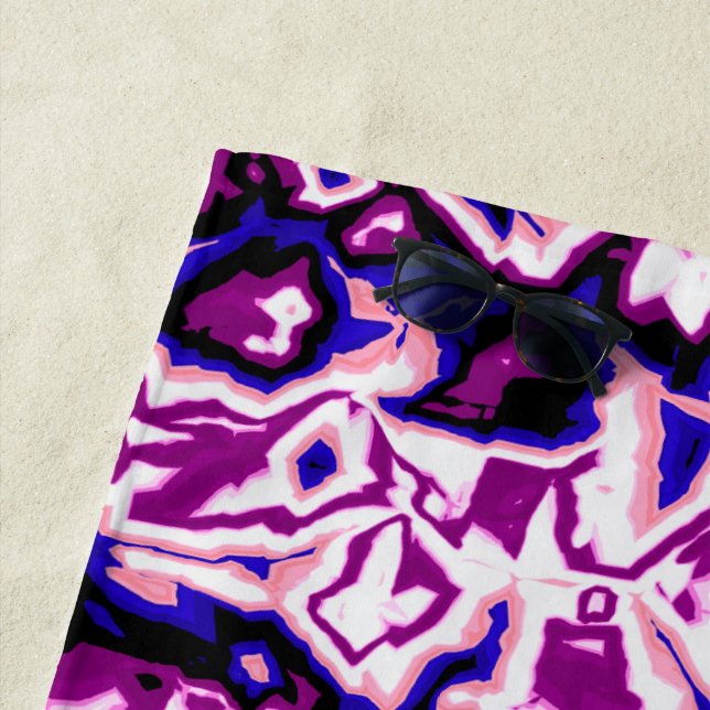 Funky Boho Retro Marbled Stripes Genderfluid Prix Strandtuch (Beispiel)