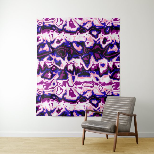 Funky Boho Retro Marbled Stripes Genderfluid Prix Wandteppich (Beispiel)
