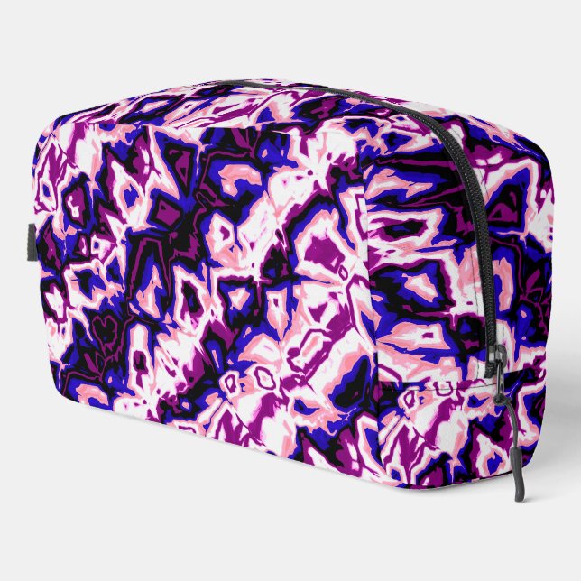 Funky Boho Retro Marbled Stripes Genderfluid Prix Waschbeutel (Rechte Ecke)
