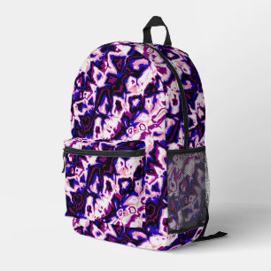 Funky Boho Retro Marmorierte Streifen Genderfluid Bedruckter Rucksack