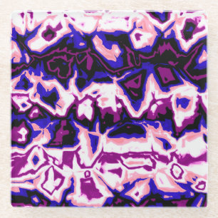 Funky Boho Retro Marmorierte Streifen Genderfluid  Glasuntersetzer