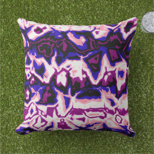 Funky Boho Retro Marmorierte Streifen Genderfluid  Kissen