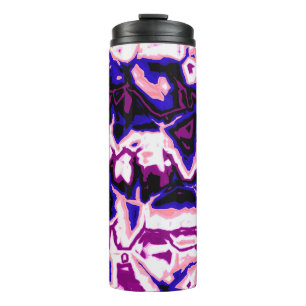 Funky Boho Retro Marmorierte Streifen Genderfluid Thermosbecher