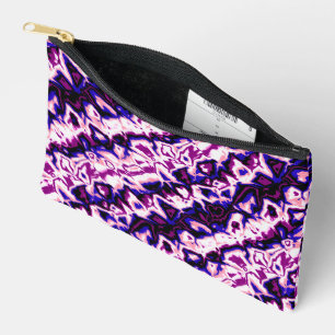 Funky Boho Retro Marmorierte Streifen Genderfluid Zubehörtasche