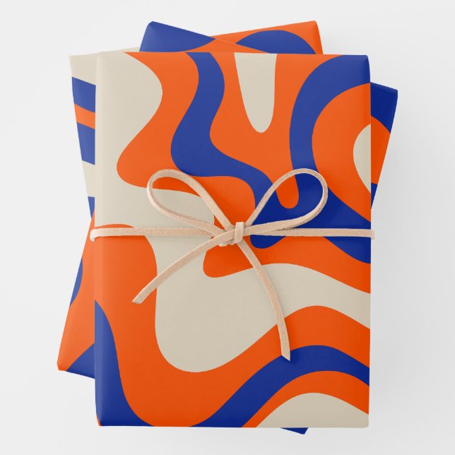 Funky Bold Abstrakte Flüssig Swirl Muster Geschenkpapier Set (Beispiel)