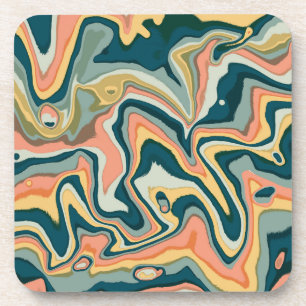 Funky Bold Künstlerisch Marble Swirl Ebru Getränkeuntersetzer