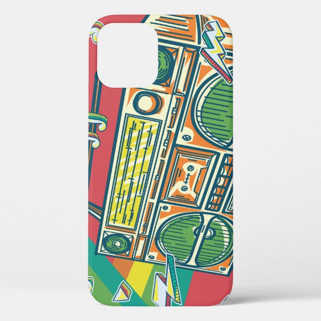 Funky Boom Box Farbiges Design Case-Mate iPhone Hülle (Rückseite)