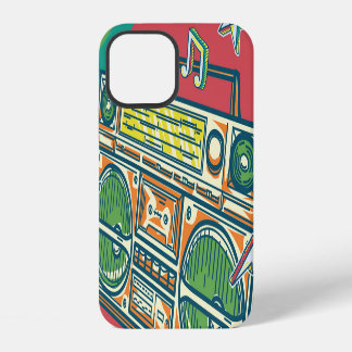 Funky Boom Box Farbiges Design iPhone 12 Hülle