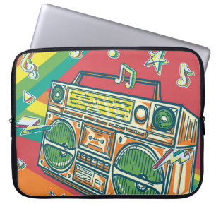 Funky Boom Box Farbiges Design Laptopschutzhülle