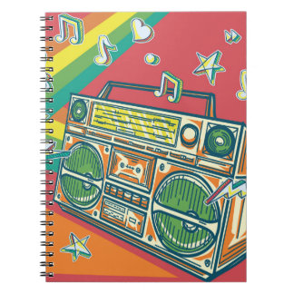Funky Boom Box Farbiges Design Notizblock
