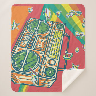 Funky Boom Box Farbiges Design Sherpadecke