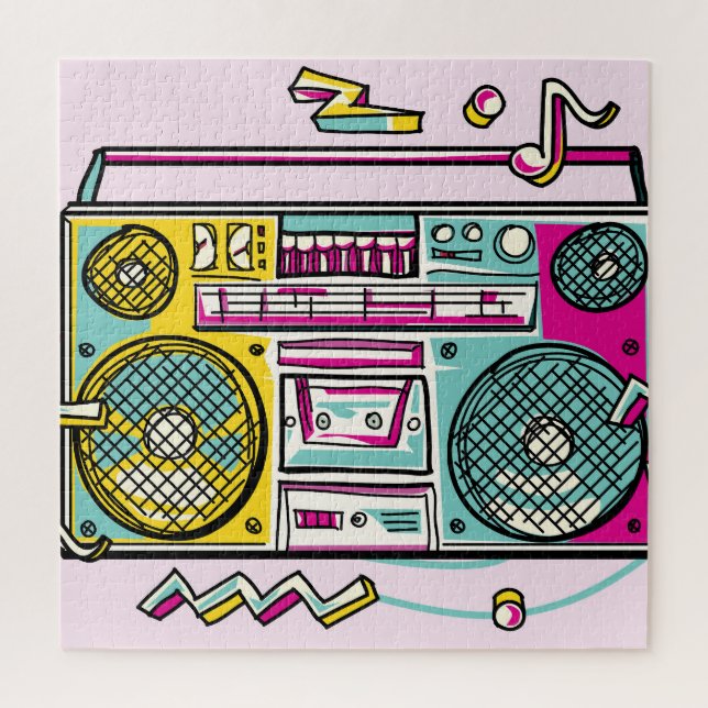 Funky Boombox Zeichne Design Puzzle (Vertikal)