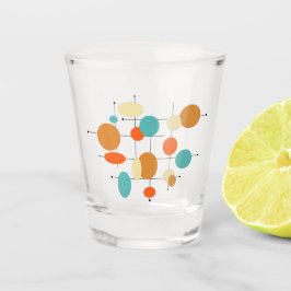 Funky Bright Circles Mid Century Retro Shot Glass Schnapsglas