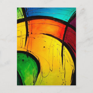 Funky Bright Colors Abstract Art Postkarte