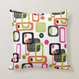 Funky Bright Fresh Colorful Geometric Fabric Print Kissen