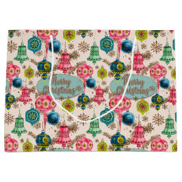 Funky Bright Retro Christmas Große Geschenktüte