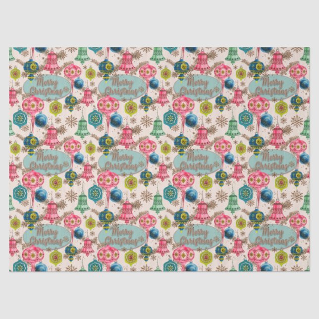 Funky Bright Retro Christmas Seidenpapier (Vorderseite)