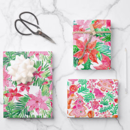 Funky Brights Christmas Themed Geschenkpapier Set