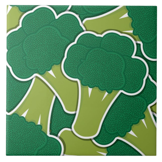 Funky broccoli fliese (Vorderseite)