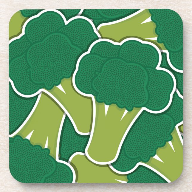 Funky broccoli getränkeuntersetzer (Vorderseite)