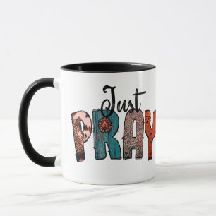 Funky Buchstaben, bete einfach Tasse