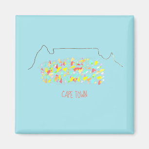 Funky Cape Town Table Mountain farbenfrohe Magnet