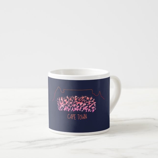 Funky Cape Town Table Mountain - farbenfrohe Tasse (Vorderseite Rechts)