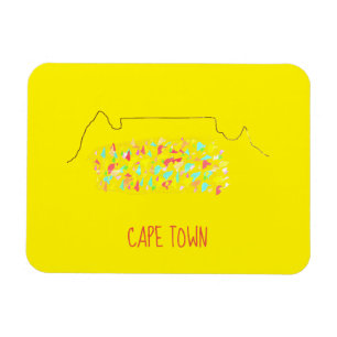 Funky Cape Town ZA Tafelberg farbenfroh Magnet