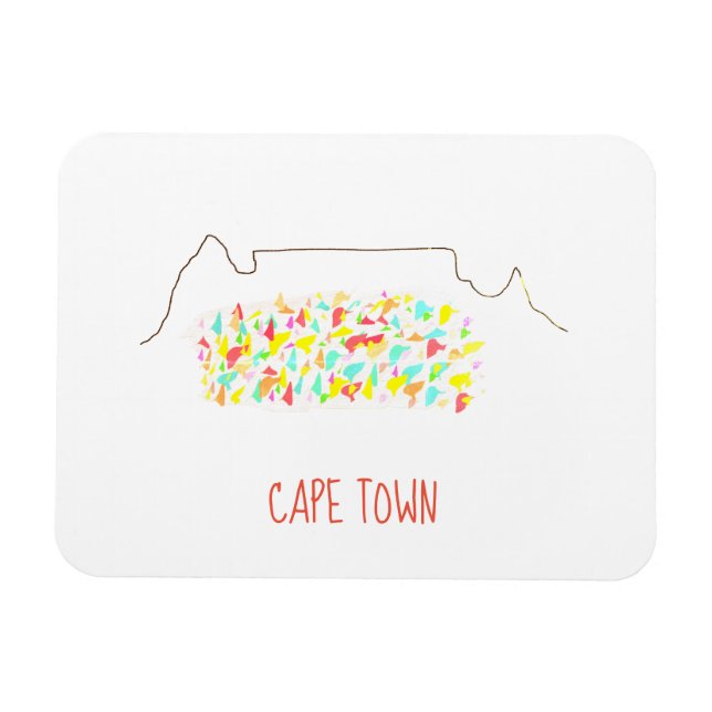 Funky Cape Town ZA Tafelberg farbenfroh Magnet (Horizontal)
