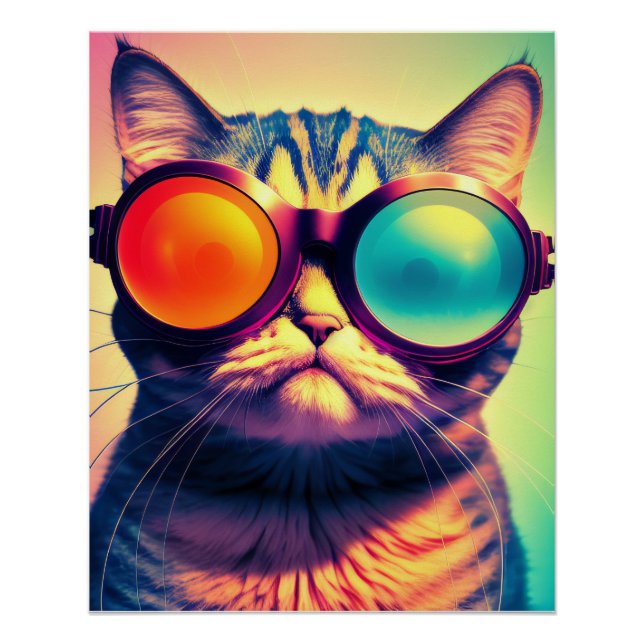 Funky Cat's Psychedelic Acid Dream World Poster (Vorderseite)