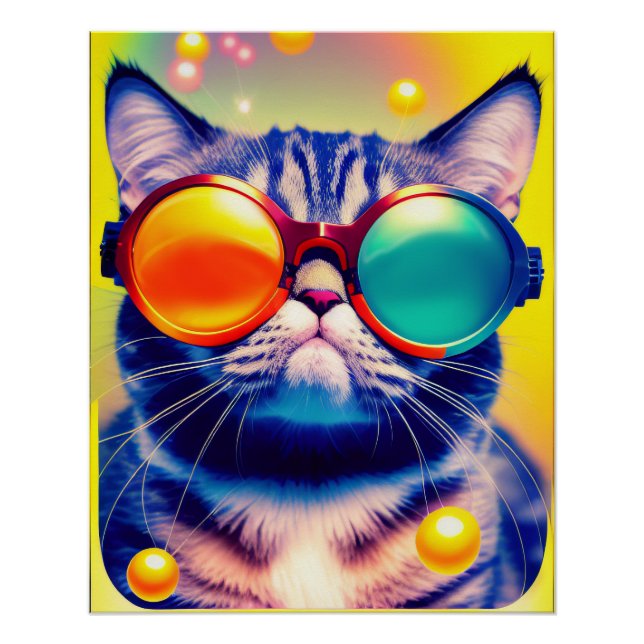 Funky Cats psychedelisches DMT-Abenteuer Poster (Vorderseite)