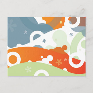 Funky Cherry Abstrakt Postcard Postkarte
