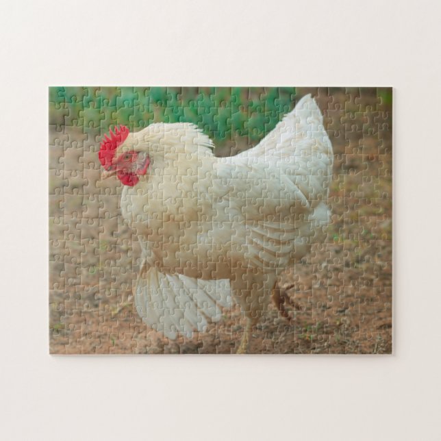 Funky Chicken Hen Hy Line Silver Brown Puzzle (Horizontal)